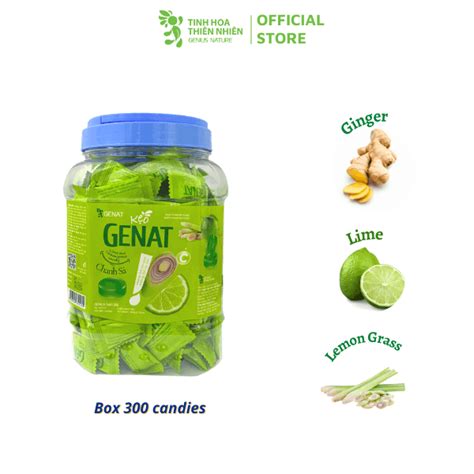 Lime and Lemongrass Candy (Box 300 candies) - GENAT - Tinh Hoa Thiên Nhiên