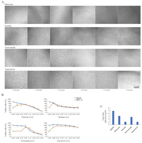 Effect Of Obatoclax Emetine Niclosamide And Ganciclovir On The Download Scientific Diagram