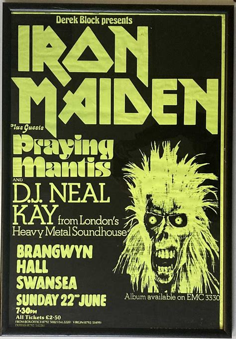 Lot 323 - IRON MAIDEN 1980 CONCERT POSTER.