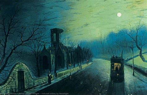 Artwork Replica Kirkstall Abbey By Moonlight By Walter Linsley Meegan