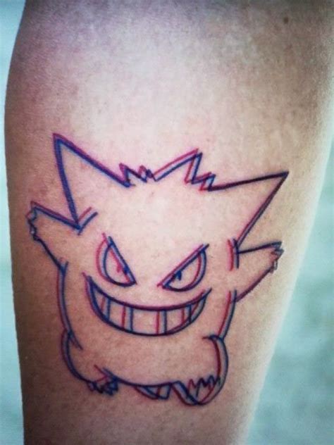 Gengar Pokemin Tattoo Anaglyph Tatuaje Gengar Tatuaje De Star Wars