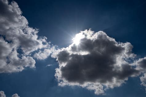 Sun and Clouds in the blue sky – GoldPoster Free Stock Photos