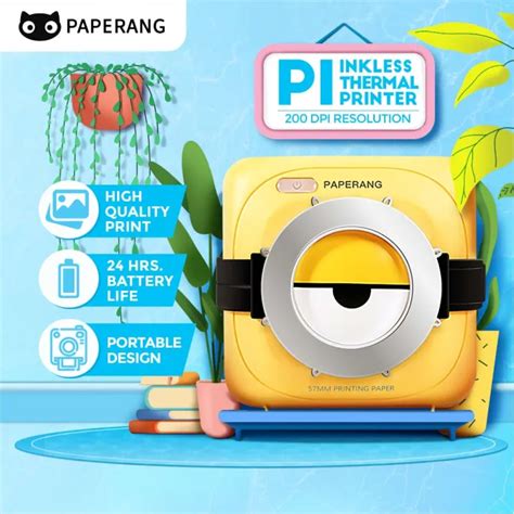 P Minionp Minion Portable Thermal Printer With Free Roll Of Paper