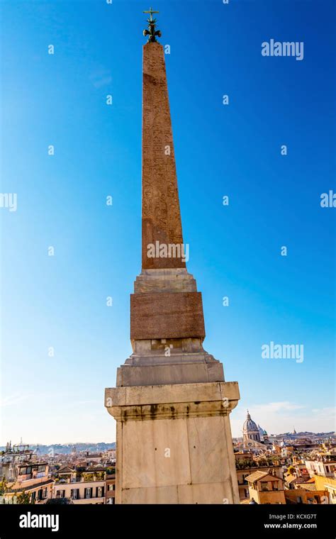 Egyptian Hieroglyphs Obelisk Sallustiano Trinita Dei Monti Church