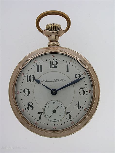 Antiques Atlas Hampden Watch Co Gold Filled Open Face Railway Pocket