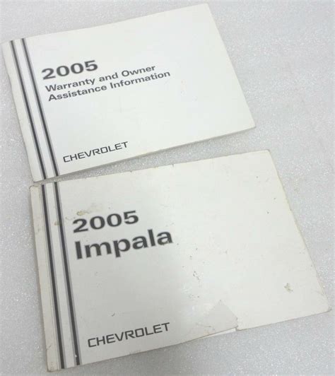 2005 Chevrolet Impala Owner S Manual Set