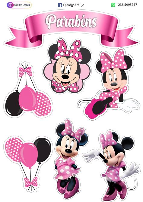 Topper De Bolo Minnie Rosa Artofit