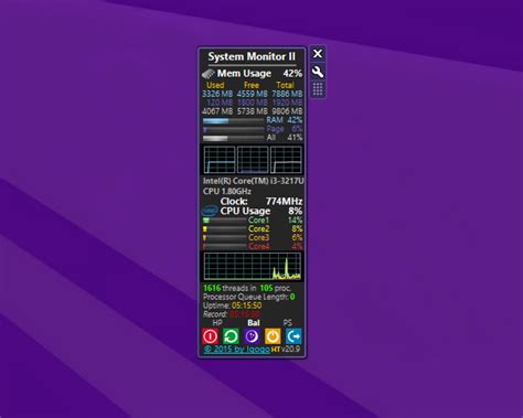 System Monitor II Windows 10 Gadget - Win10Gadgets