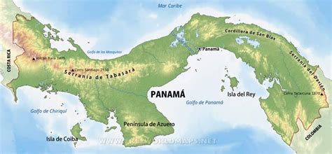 Mapa Físico De Panamá Geografía De Panamá