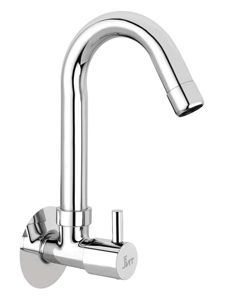 Buy Tnl® Flt Wall Mounted Sink Cock With Swivel Spout Tap Quarter Turn 100 Brass Made Bib Cock