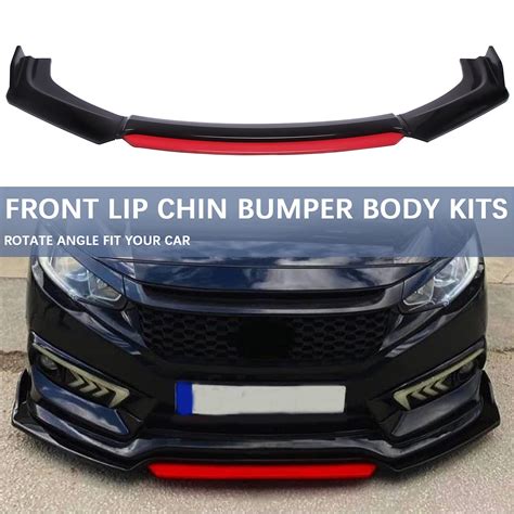 Buy Jmtbno Universal Front Bumper Lip Body Kit Abs Front Spoiler Black