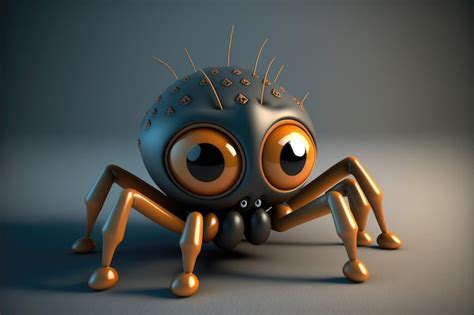 Premium Photo | Cute Cartoon Spider Character 3D