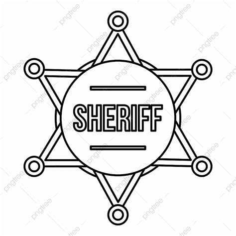 Sheriff Badge Vector Hd Images Sheriff Badge Icon In Outline Style