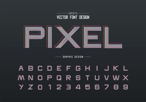 Pixel Font And Alphabet Vector Design Typeface Letter And Number