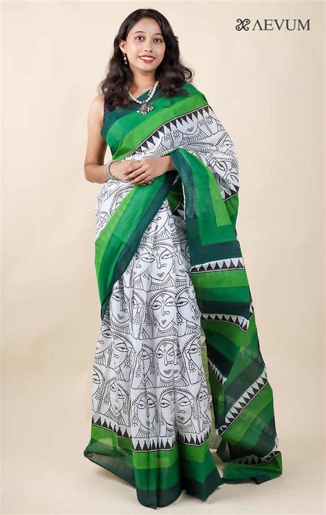 Mulmul Cotton Hand Block Printed Saree 11416 Aevum