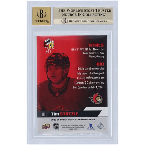 Tim Stutzle Ottawa Senators Autographed Upper Deck Holorfx