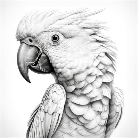 Premium Photo | Realistic Parrot Portrait Tattoo Drawing On White ...