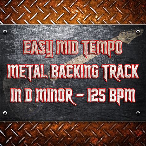 Easy Mid Tempo Metal Backing Track Bass Drums In D Minor 125 BPM