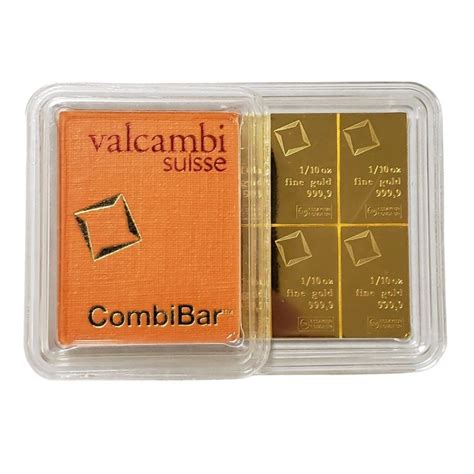 Valcambi Suisse Gold Bar Combibar 50 X 1 Gram In Assay Card