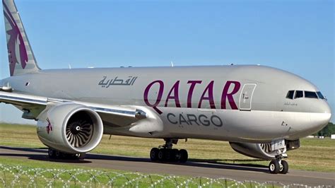 Qatar Airways Cargo Boeing 777F Up Close Taxi And Takeoff From