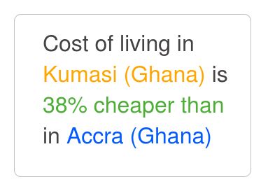 Kumasi Is 39 Cheaper Than Accra Dec 2024 Cost Of Living