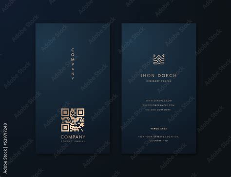 Vertical Business Card Editable Template Stock Vector | Adobe Stock