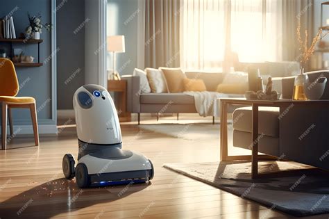 Premium AI Image | robot cleaning the floor and performing housework