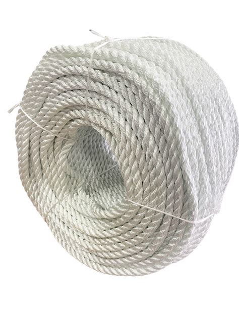 Timko Ltd White Nylon Rope 14mm X 220m Coil 3 Strand Nylon Rope