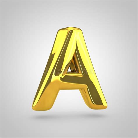 Golden Letter A Uppercase On White Background Stock Illustration