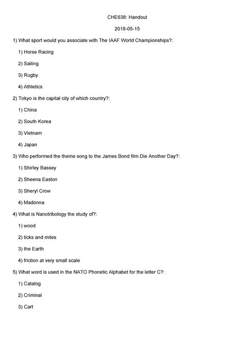 Che638 Handout File Che638 Handout 2018 05 What Sport Would You Associate With The Iaaf