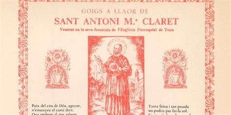 GOIGS a llaor de Sant Antoni M ª Claret any 1973 La Vall del Ges i