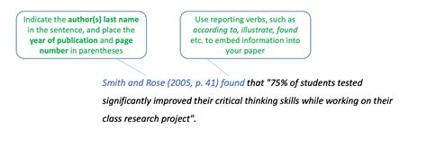 In Text Citation Guide To Research And Writing Assignments