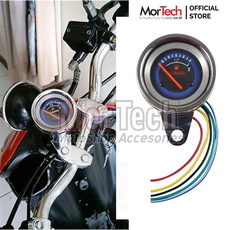 Jual Speedometer Rpm Kilometer Led Bulat Amper Indikator Meter Bensin