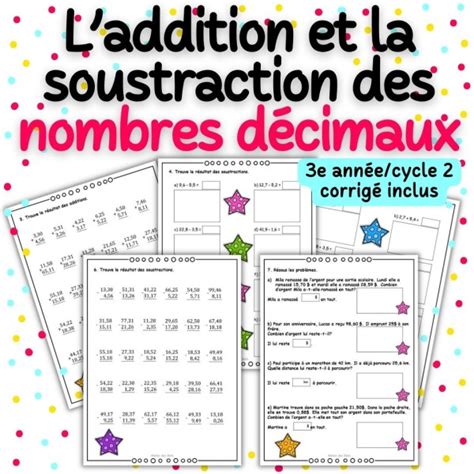 Addition Et Soustraction Des Nombres D Cimaux