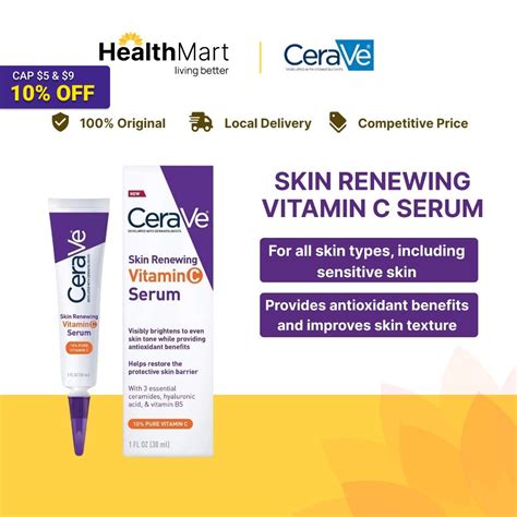 SG CeraVe Skin Renewing Vitamin C Serum With Hyaluronic Acid Skin