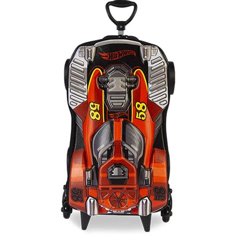 Mochila Escolar Infantil De Rodinhas Hot Wheels Mattel Em Eva Maxtoy