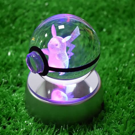 3d Pokemon Crystal Ball Pikachu Mewtwo Figure Children Toy Pokeball