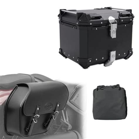 Set Top Case Aluminium Moto XB55 Noir 55 Litres Bagtecs Avec Moto