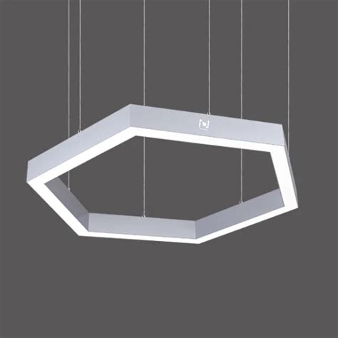 Led Hexagonal Light Chandelier Hexagon Linear Lighting Office Ceiling