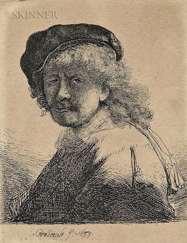 Rembrandt Van Rijn Dutch 1606 1669 Self Portrait In A Cap And Scarf