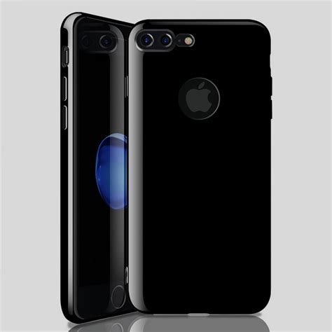 Jet Black Silicone Phone Case Cover For Apple iPhone 7 7plus Soft TPU ...