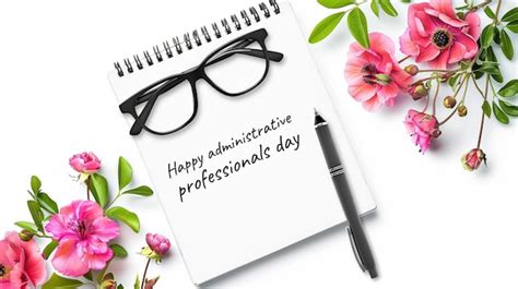 Premium Photo Open Notepad With Congratulations Happy Administrative Professionals Day