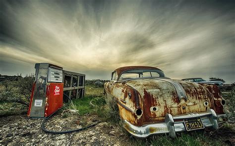 Hd Wallpaper Vintage Brown Vehicle Wreck Car Hdr Abandoned Mode