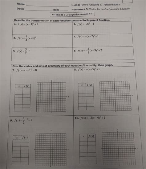 Representing Quadratic Equations Worksheet Answers Kurungu Divalli