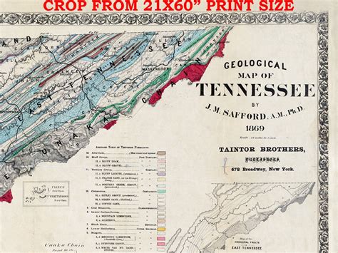 Antique State Of Tennessee Geologic Map Vintagetennessee Wall Etsy