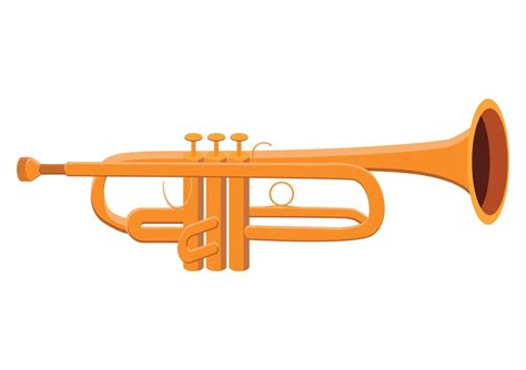 Trumpet vector design. Golden trumpet flat style vector illustration ...