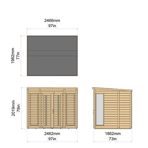 Everest 8ft X 6ft Summerhouse Pent Roof Everest Sheds