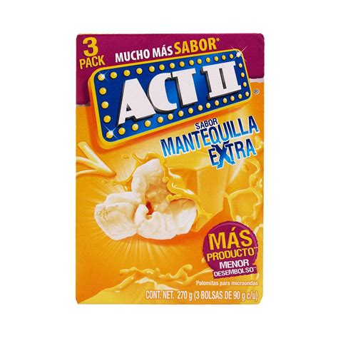 Palomitas Para Microondas Act Ii Mantequilla Extra G X U