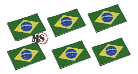 Patch Bandeira Do Brasil Emborrachado Velcro Colorido Frete Gr Tis