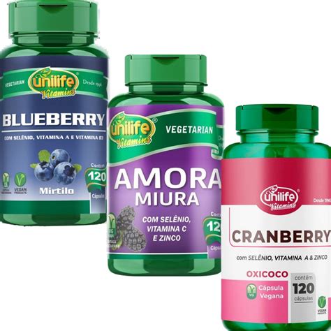 Kit Blueberry Amora Miura Cranberry Capsulas Unilife